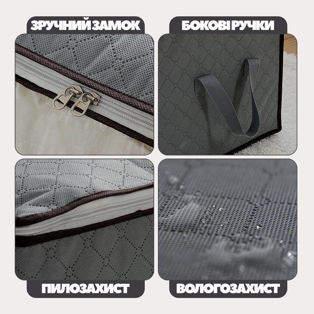 Органайзеры влагостойкие для перевозки одежды/белья/вещей 6 шт. Серый (ORGCHB-0834) - фото 3 Органайзеры влагостойкие для перевозки одежды/белья/вещей 6 шт. Серый (ORGCHB-0834) - фото 3