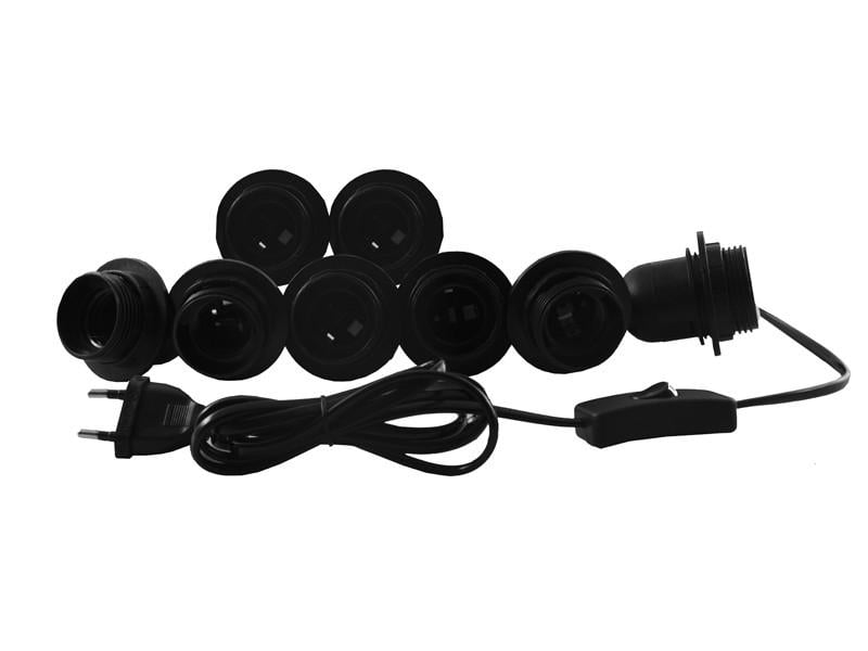 Подсветка гримерного зеркала LEDUA светодиодная врезная с ручным выключателем 8 шт. E27 Черный Подсветка гримерного зеркала LEDUA светодиодная врезная с ручным выключателем 8 шт. E27 Черный