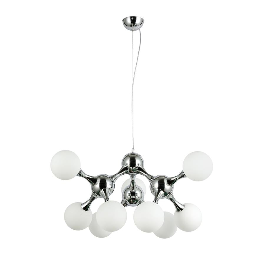 Люстра молекула подвесная Levistella 7529816-9 CR/WH плафон белый Хром Люстра молекула подвесная Levistella 7529816-9 CR/WH плафон белый Хром
