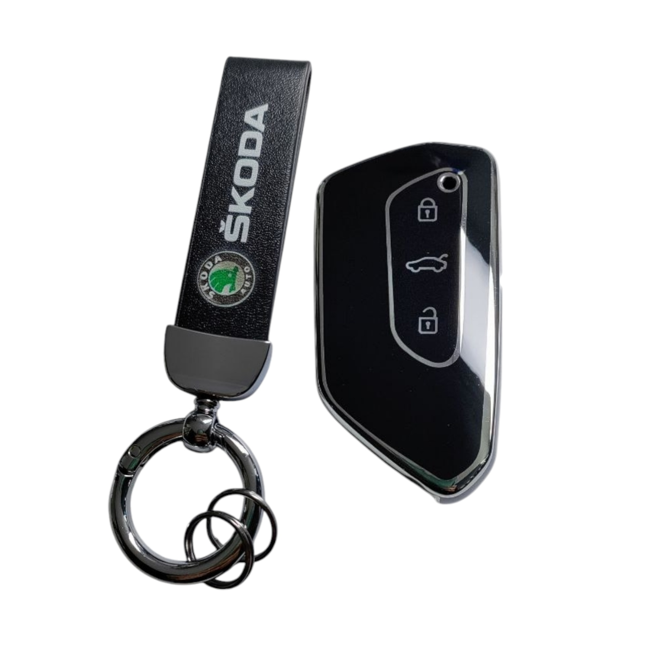 Чехол для ключа Skoda с брелоком глянцевый (2389255086)