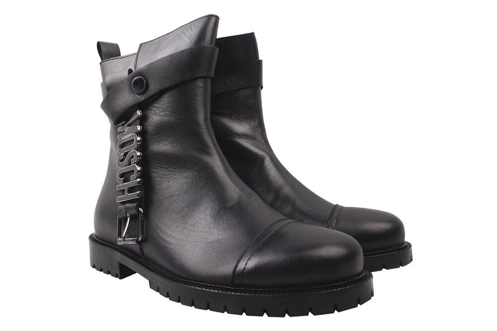 Ботинки женские Aquamarin из кожи на низком ходу р. 37 Черный (1637-9DHC)