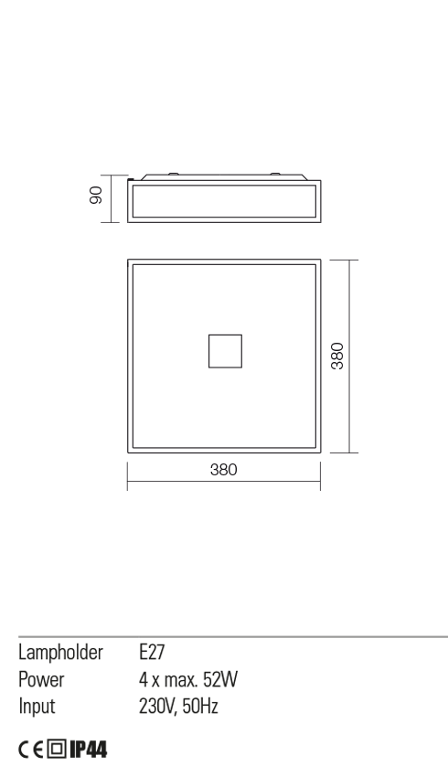 Светильник потолочный Redo Ego Pl 4X52W E27 Ip44 5.1.1 (01-706) - фото 3 Светильник потолочный Redo Ego Pl 4X52W E27 Ip44 5.1.1 (01-706) - фото 3