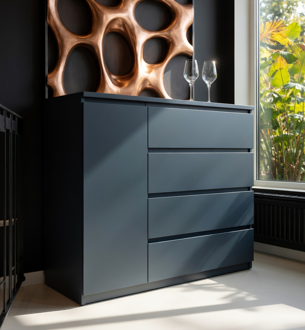 Комод для одежды Мастер Форм Брайт левосторонний 1000х376х950 мм Антрацит (20114)