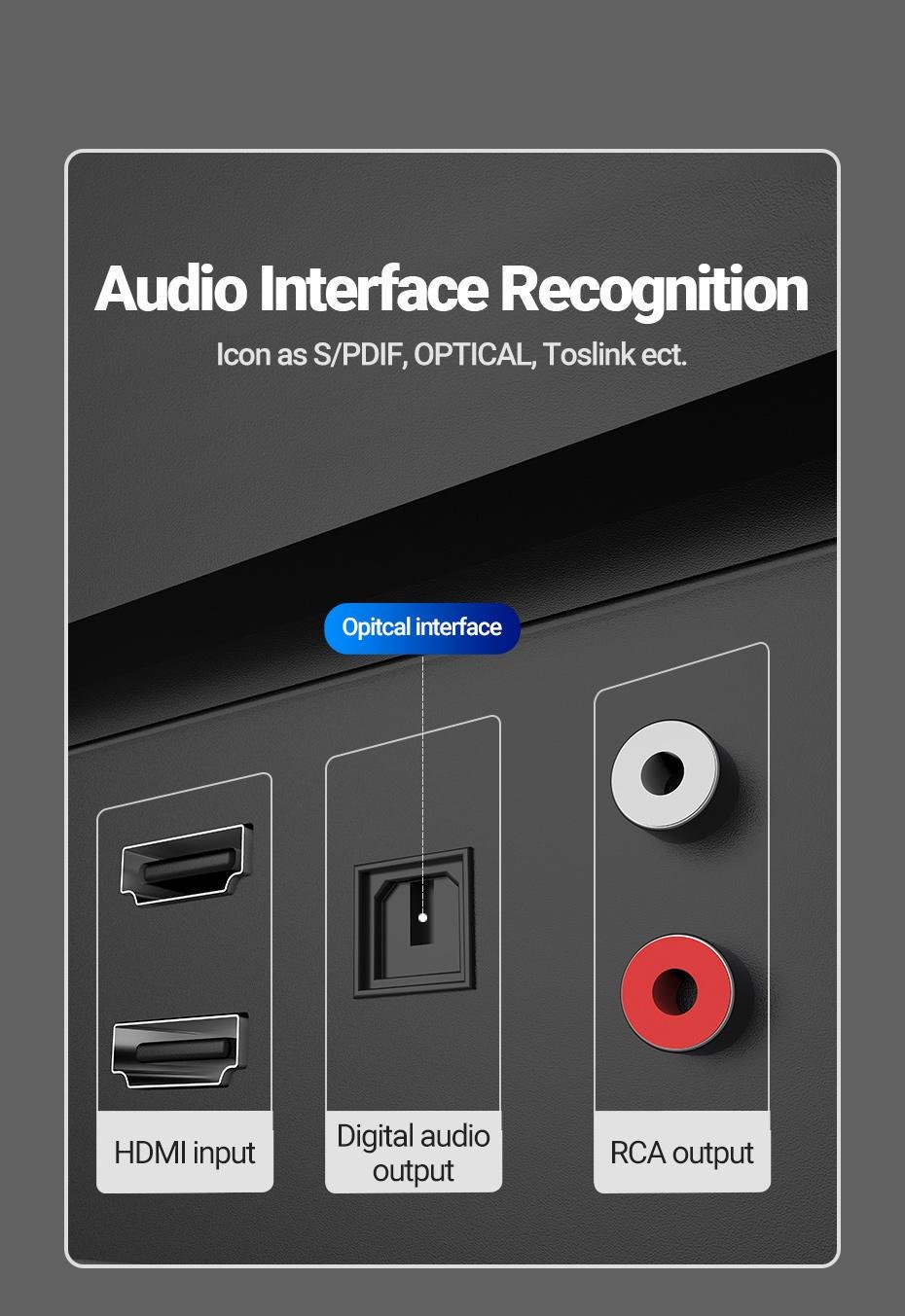 Кабель оптичний аудіо Vention S/PDIF Toslink Dolby DTS 5.1/7.1 позолочені конектори гнучка оболонка ПВХ 1 м Чорний (BAEBF) - фото 9