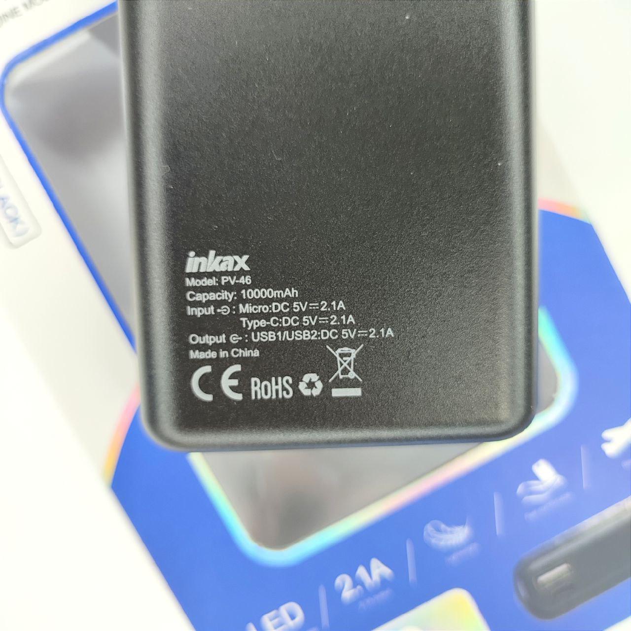 Повербанк Inkax PV-46 10000 mAh 2,1 A с циферблатом без шнура 2 выхода (1135) - фото 2