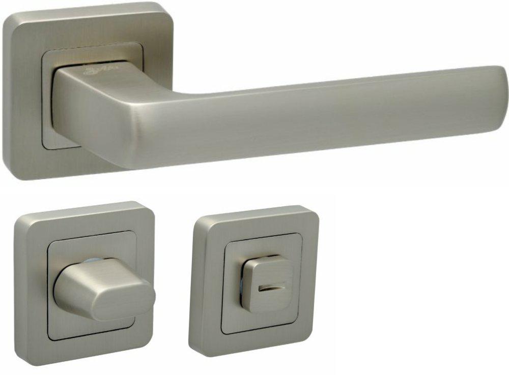 Ручки Safita Delicate SQ MSN WC-фиксатор Никель сатин матовый (7091wc)
