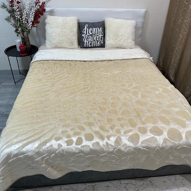 Покрывало на кровать акриловое 200x230 см Молочный (28857540) - фото 5