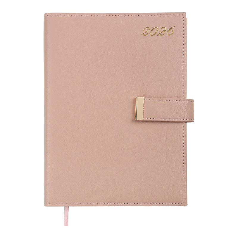 Дневник датированный на 2026 р. Nude A5 искусственная кожа/поролон Светло-розовый (BM.21140-30)