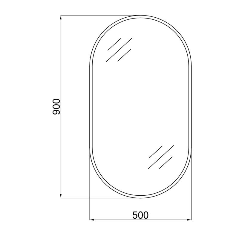 Зеркало Qtap Scorpio 500х900 с LED-выключателем Черный (QT14787001B) - фото 2