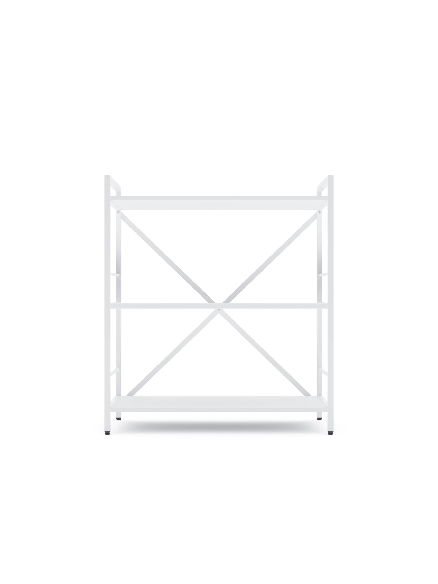 Стеллаж металлический Лофт 90х80х40 см 3 полки из ЛДСП Белый