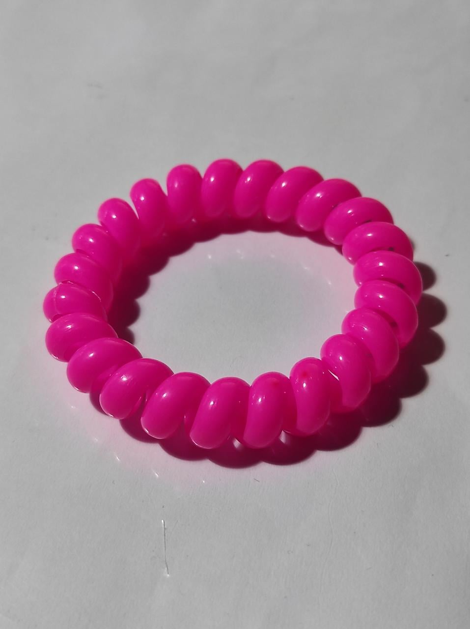 Резинка Спираль толстая 5,5 см глянцевая Ярко-розовый (K7-4-1728-ЯР)