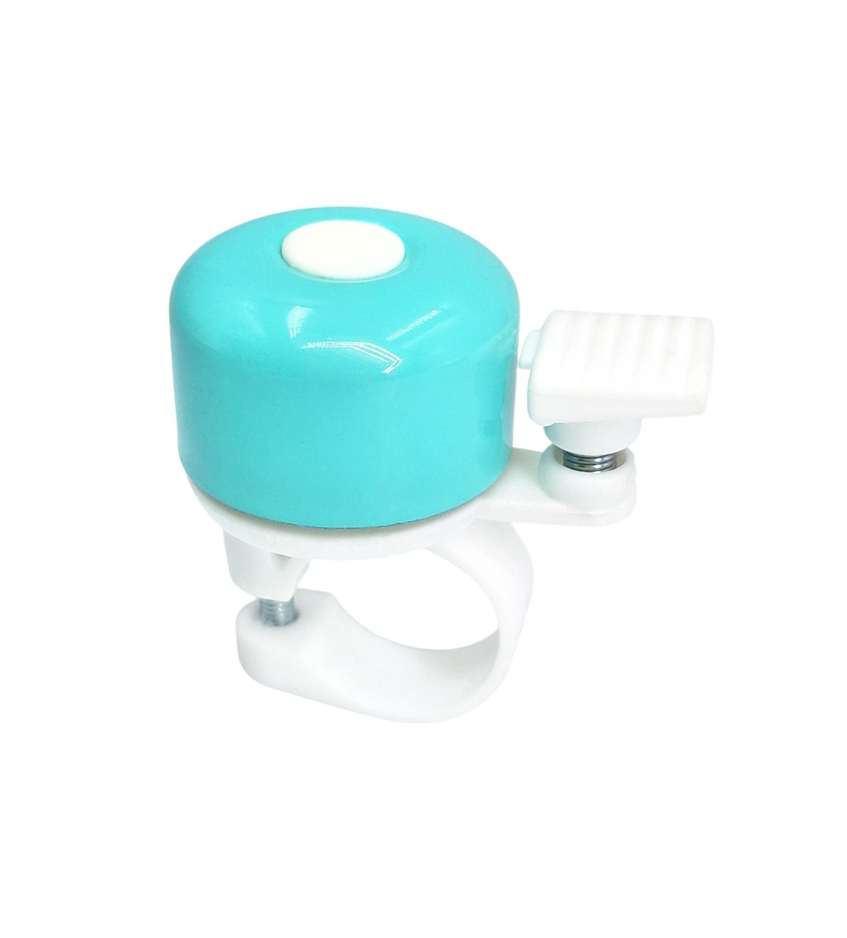 Звонок велосипедный механический Белый с бирюзовым (G0001906)