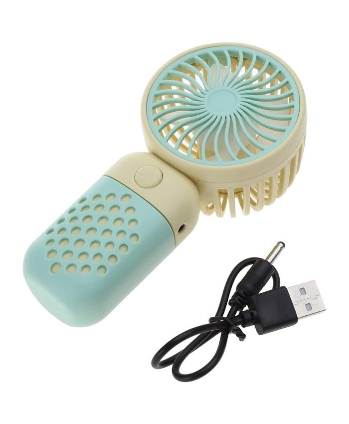 Вентилятор Mini Fan Z8 7186 аккумуляторный с USB-зарядкой Желтый с салатовым - фото 3