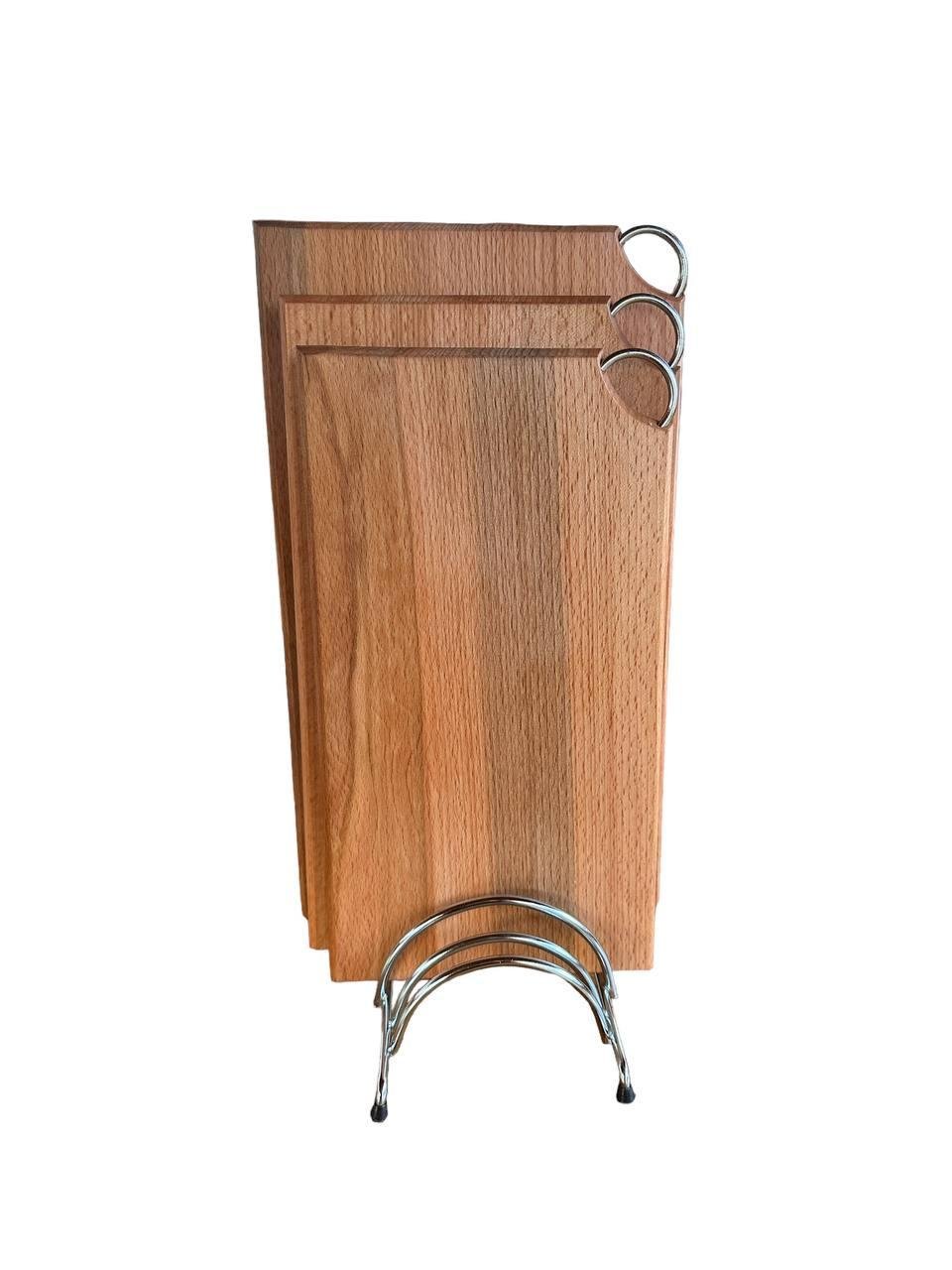 Набор дощечек из бука на металлической подставке 3в1 (2133517381) - фото 3 Набор дощечек из бука на металлической подставке 3в1 (2133517381) - фото 3