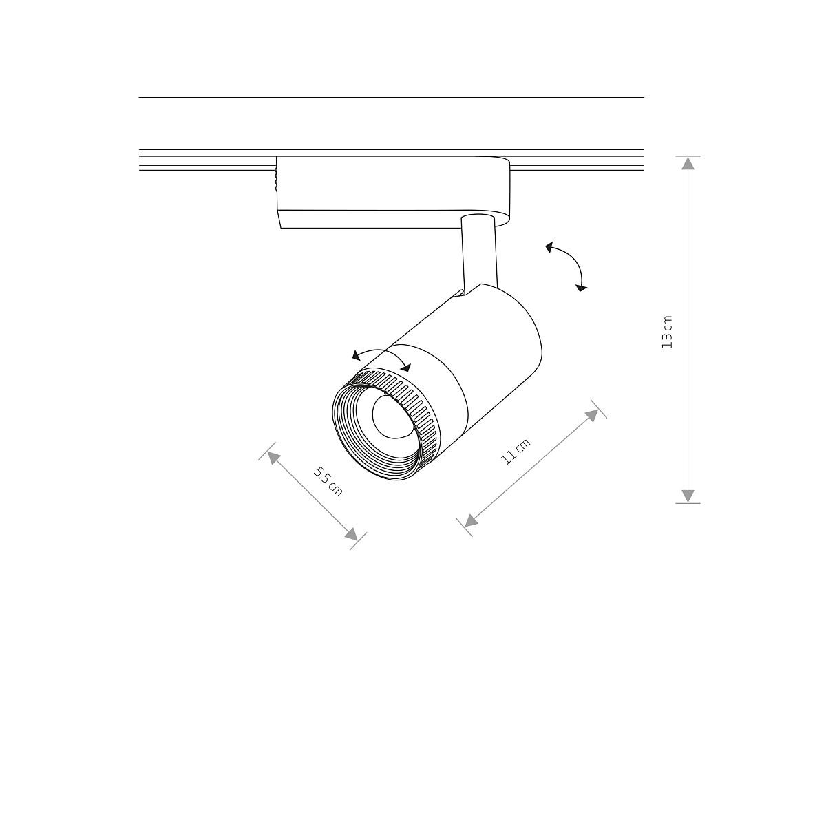 Світильник на трек Nowodvorski 7626 PROFILE ZOOM LED 9W 4000K Чорний - фото 3 Світильник на трек Nowodvorski 7626 PROFILE ZOOM LED 9W 4000K Чорний - фото 3