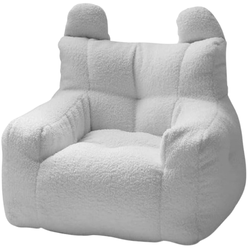 Плюшеве крісло з вушками і бічною кишенею для малюків 48х52х34 см Білий (29516172)