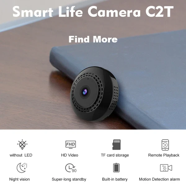 Камера видеонаблюдения мини CAMSOY C2T Wi-Fi 1080p (21002) - фото 4 Камера видеонаблюдения мини CAMSOY C2T Wi-Fi 1080p (21002) - фото 4