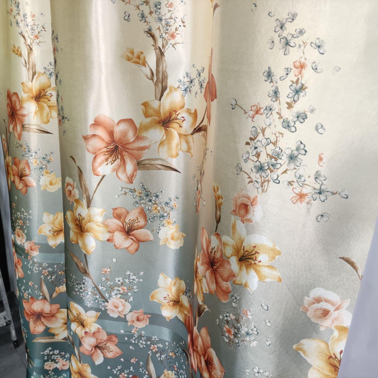 Штори ALBO з квітковим принтом 150x270 см 2 шт. Бірюзовий (SH-M650-4) - фото 5 Штори ALBO з квітковим принтом 150x270 см 2 шт. Бірюзовий (SH-M650-4) - фото 5