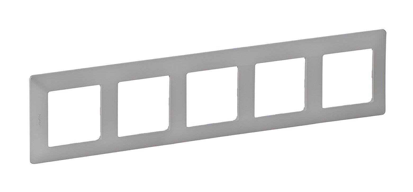 Рамка для розетки Legrand Valena Life 5 постів Алюміній (30370020) - фото 1