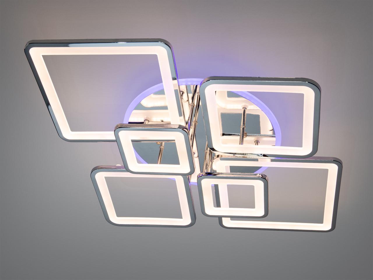 Люстра светодиодная 8160/6HR LED 3color dimmer 150 Вт с пультом для гостиной Хром (2829709965)