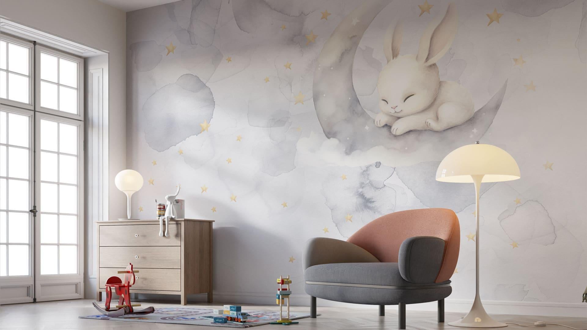 Фотообои флизелиновые Styleo Print-walls Спящий кролик 0869 300х200 см (Pw-0869)