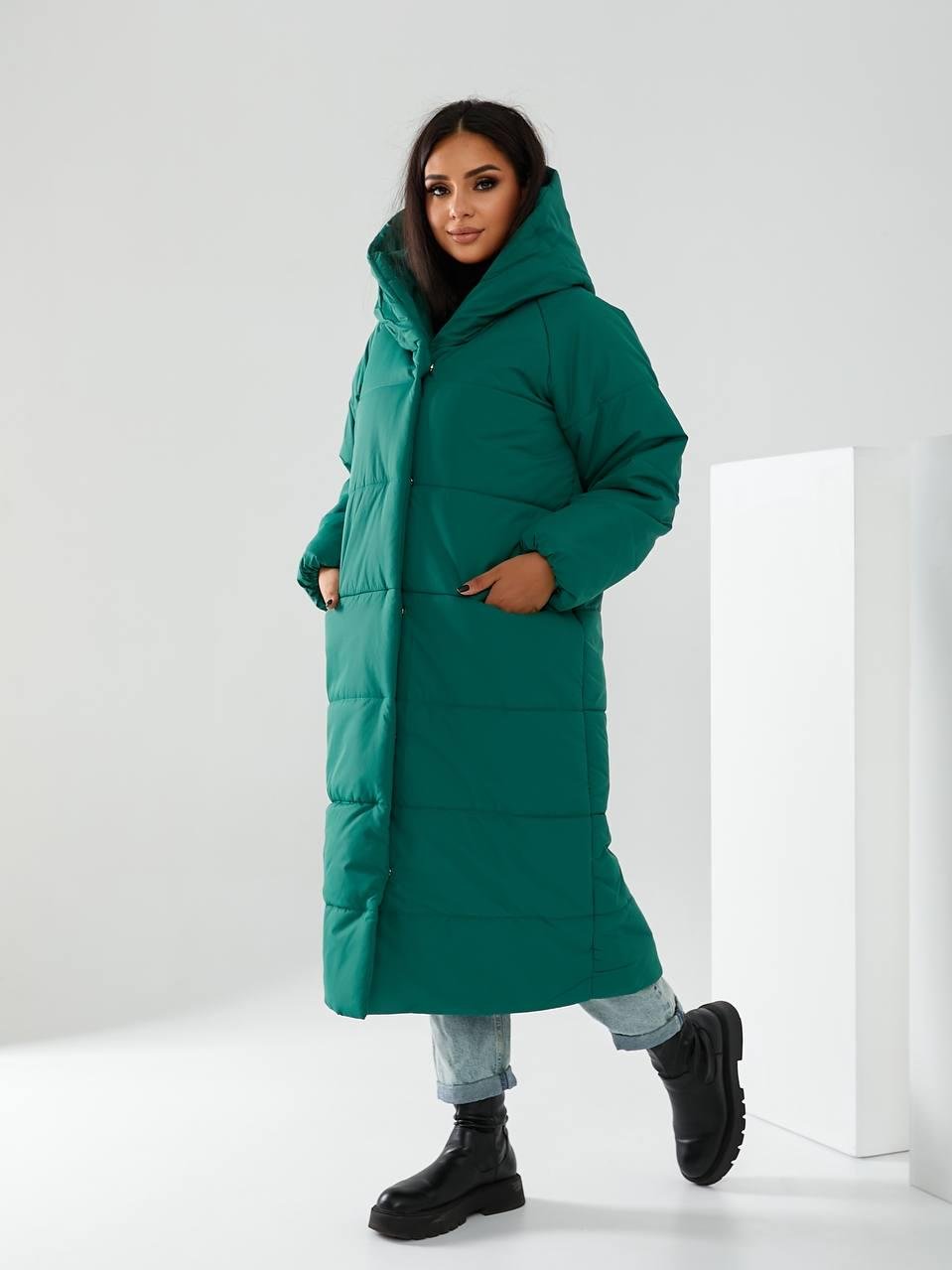 Пальто-пуховик довге на кнопках Аiza А521 р. 54-56 Синій - фото 17 Пальто-пуховик довге на кнопках Аiza А521 р. 54-56 Синій - фото 17