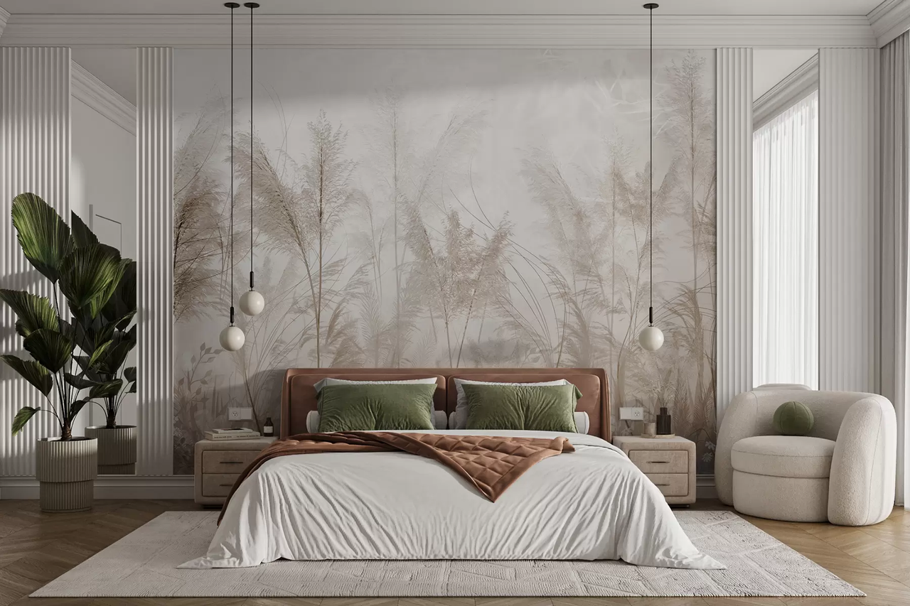 Фотообои флизелиновые Styleo Полевые растения u93903 400х250 см Бежевый