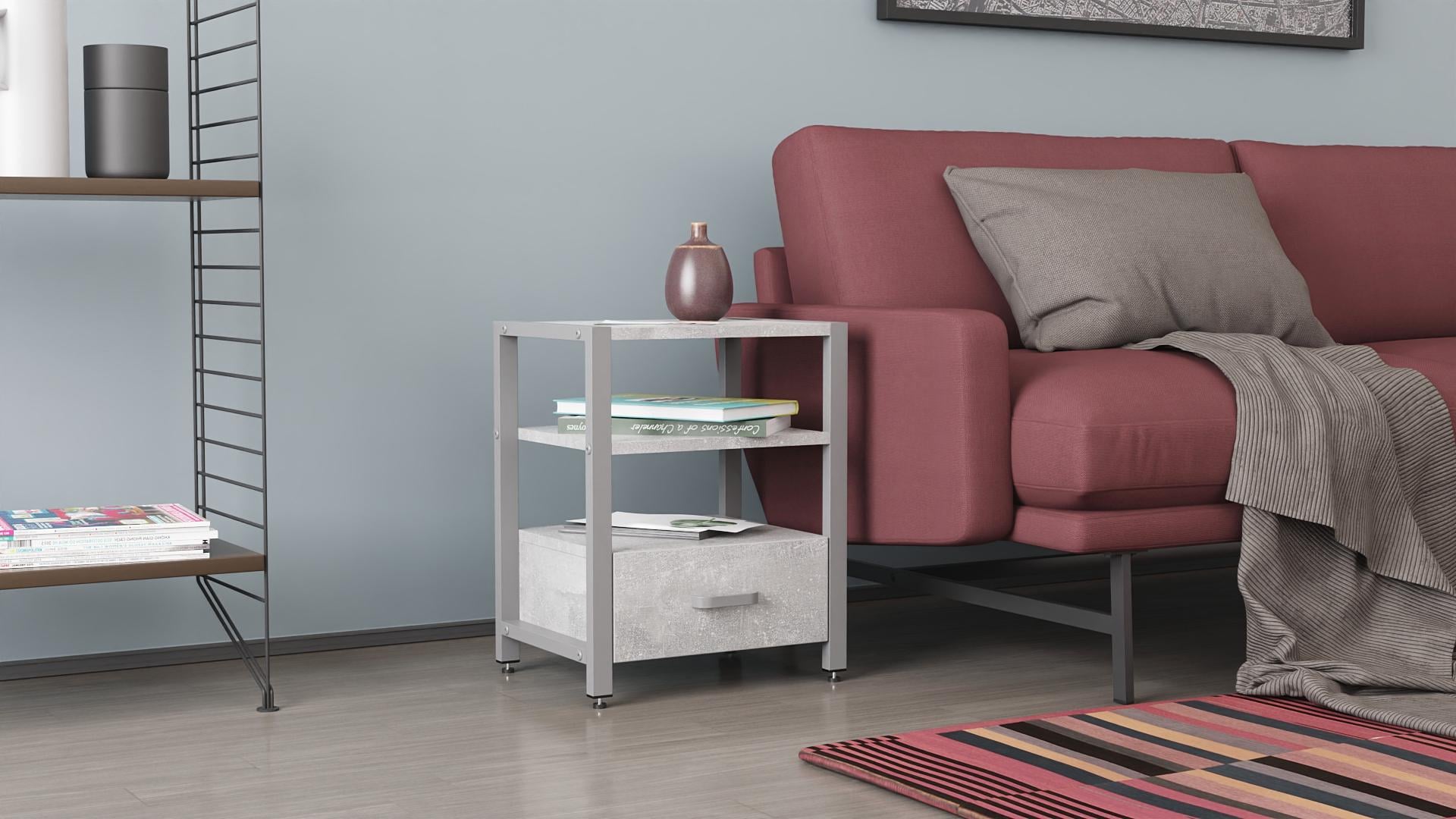 Тумба универсальная Ferrum-decor Вивьен ДСП 16 мм 1/1 50x41x40 Серый/Бетон (FRD-106930)