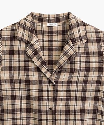 Піжама жіноча Atlantic NLP-505 сорочка/штани фланелева в клітинку S Коричневий (2802477717) - фото 4