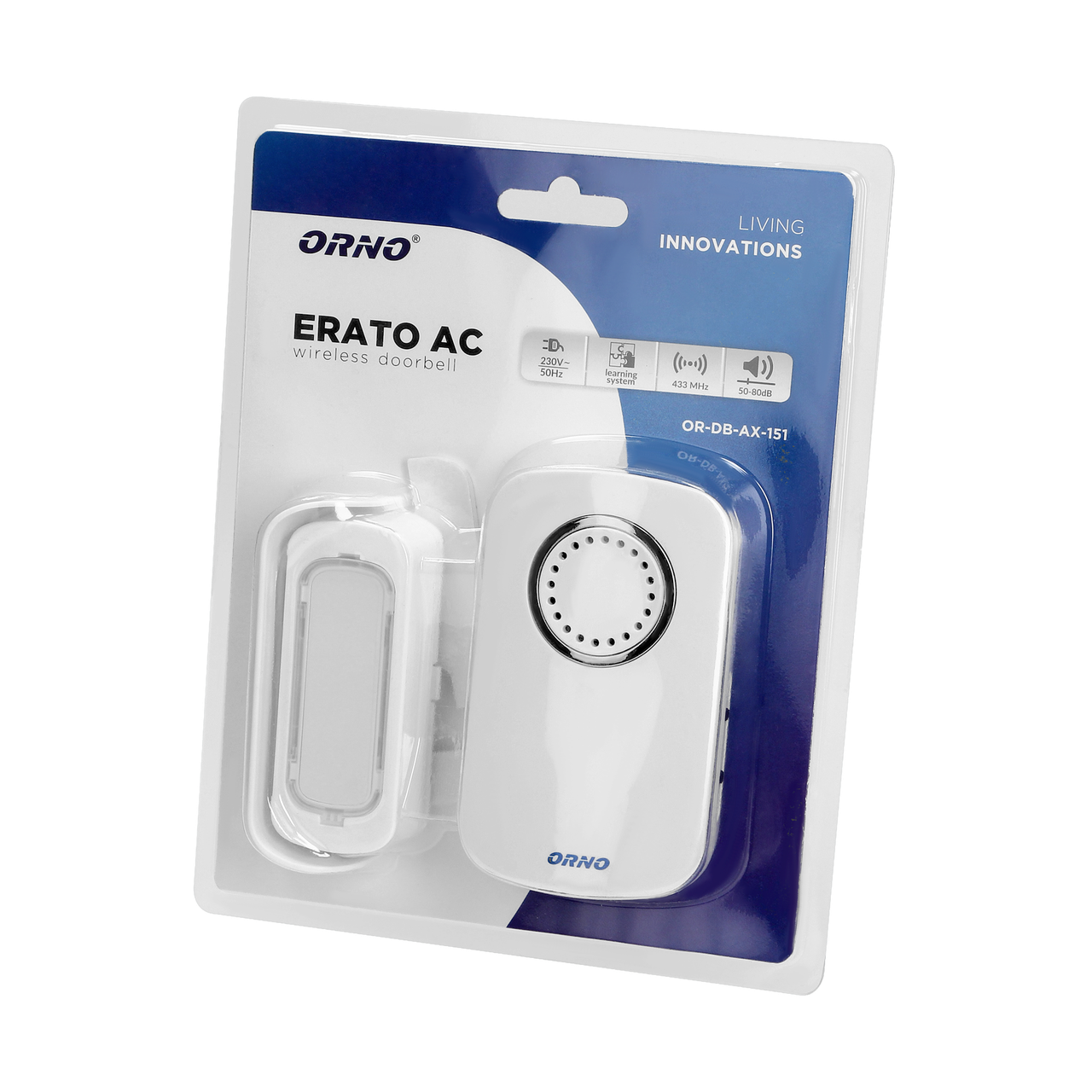 Дзвінок ORNO ERATO AC 32 тоновий безпровідний (OR-DB-AX-151) - фото 2 Дзвінок ORNO ERATO AC 32 тоновий безпровідний (OR-DB-AX-151) - фото 2