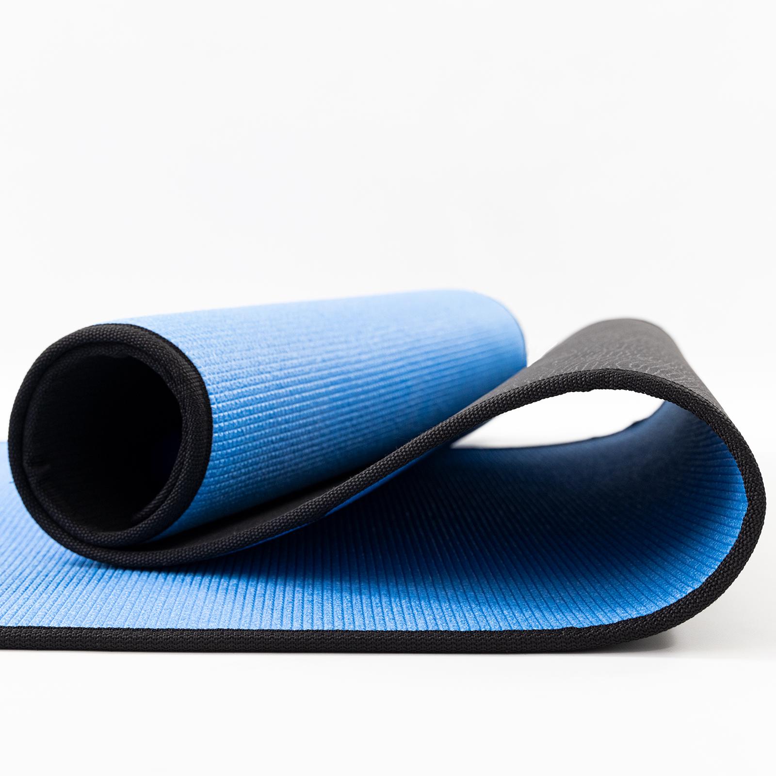 Килимок для йоги та фітнесу EVA Osport Yoga Pro/8 мм Чорно-синій (OF-0275) - фото 4