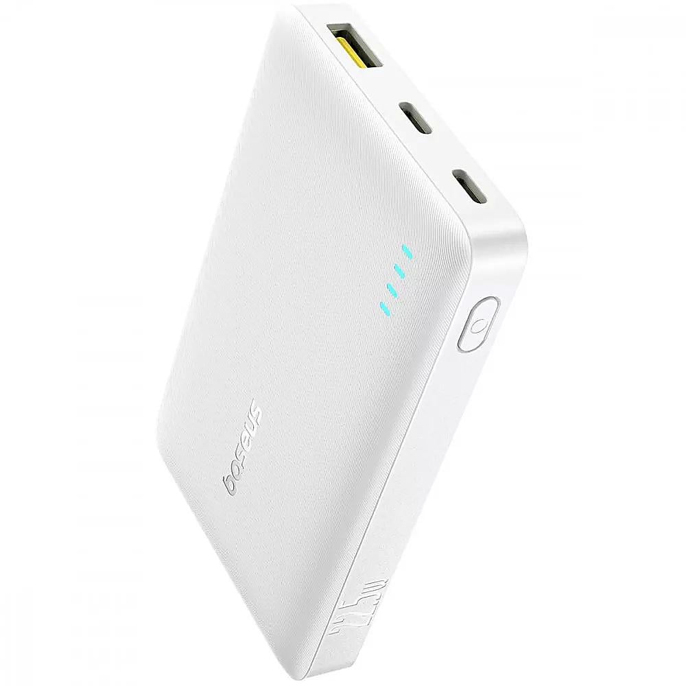 Павербанк с кабелем BASEUS EnerFill FP21 10000 mAh 22,5W с быстрой зарядкой 2xType-C/USB Белый (P1008210D213-00)