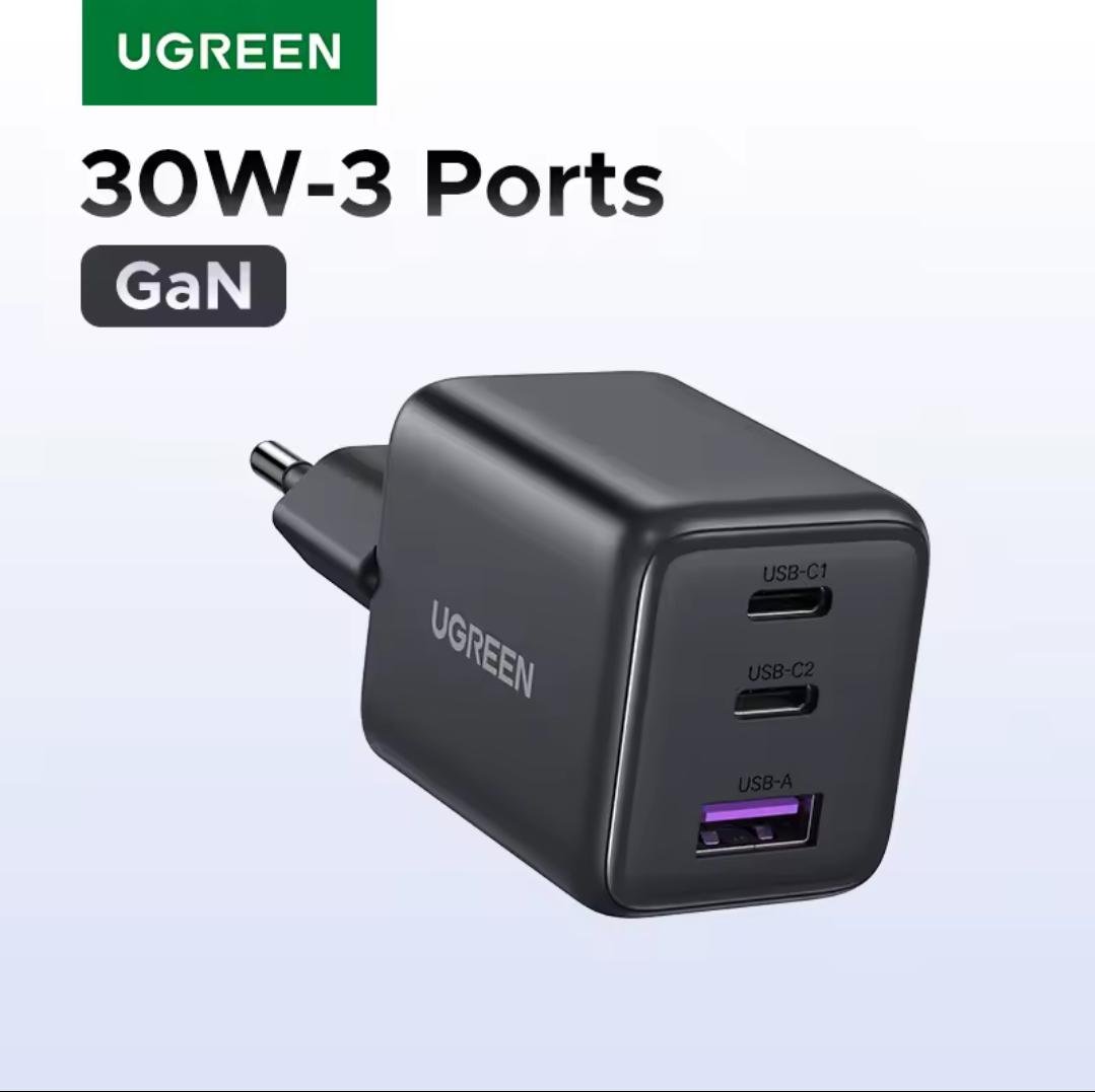 Зарядное устройство для UGREEN 30W Fast Charger 2хUSB-C+USB-A (26818564) - фото 2 Зарядное устройство для UGREEN 30W Fast Charger 2хUSB-C+USB-A (26818564) - фото 2