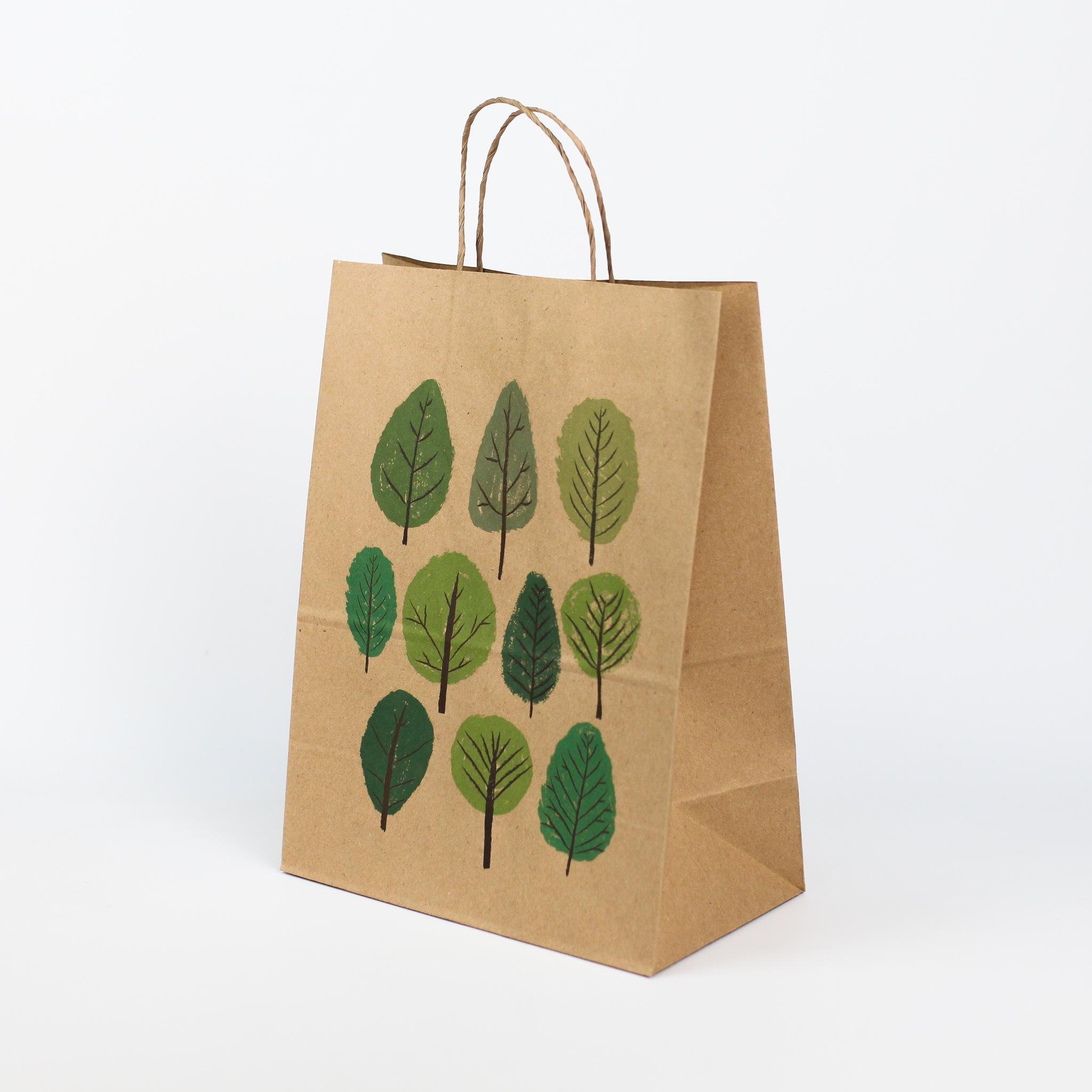 Пакет подарочный Листочки 260х150х350 мм 20 шт.