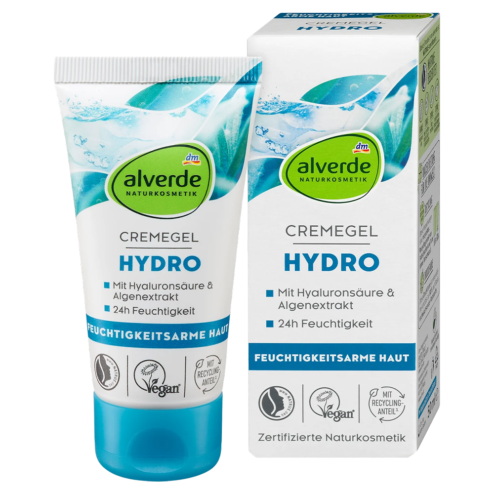 Крем-гель увлажняющий дневной Alverde Naturkosmetik Cremegel Hydro с гиалуроновой кислотой 50 мл (EPI-15102025-164)
