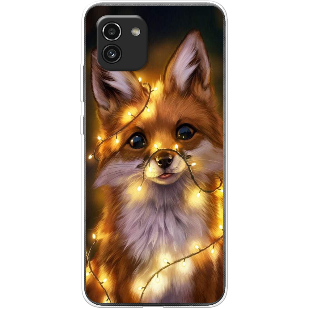 Чехол BoxFace Samsung Galaxy A03 (A035) Рождественская лиса Прозрачный силикон (44031-up2399-44031)