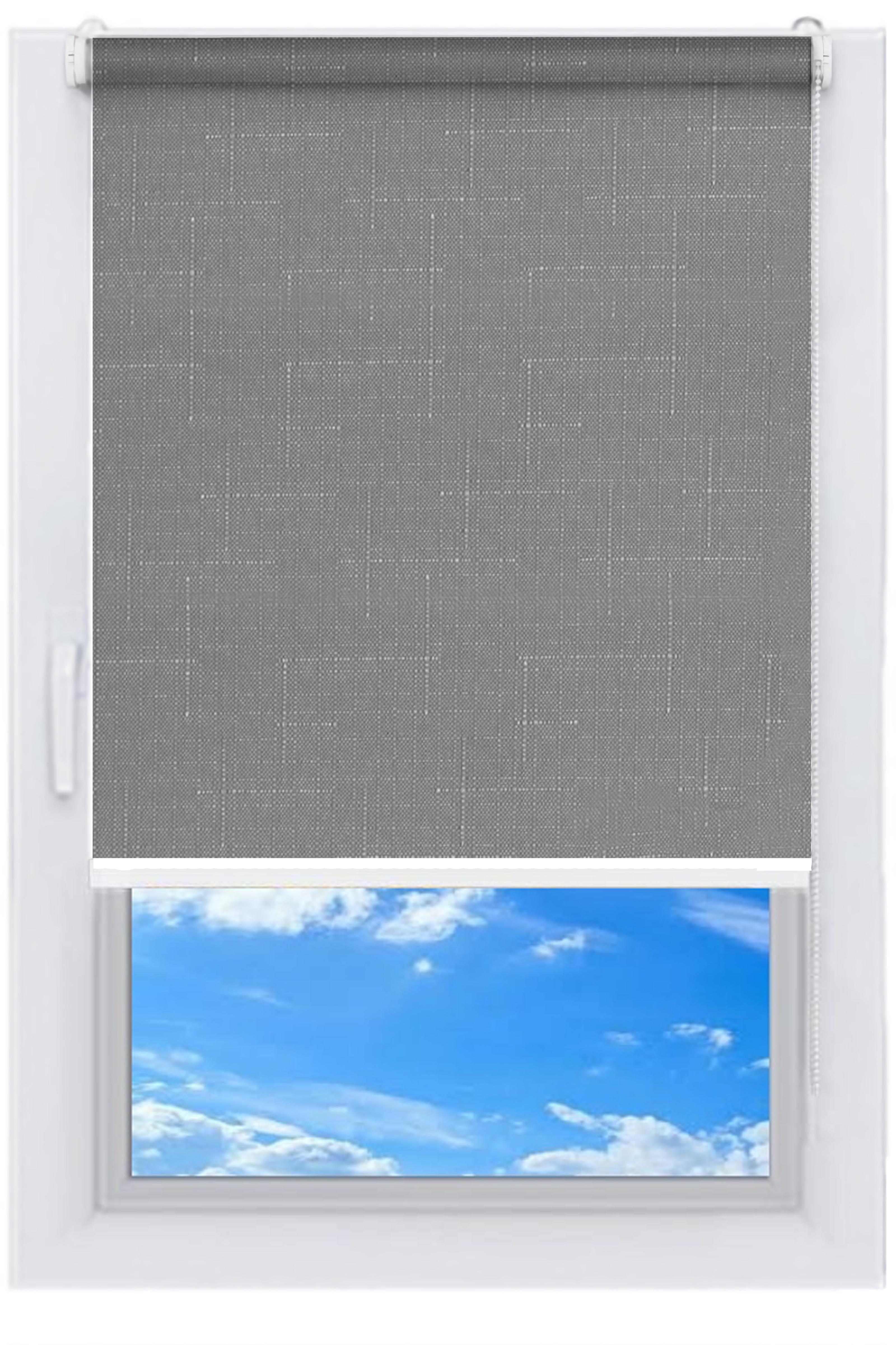 Ролета тканинна NewTex Льон 117,5х165 см Сірий (7436) - фото 1