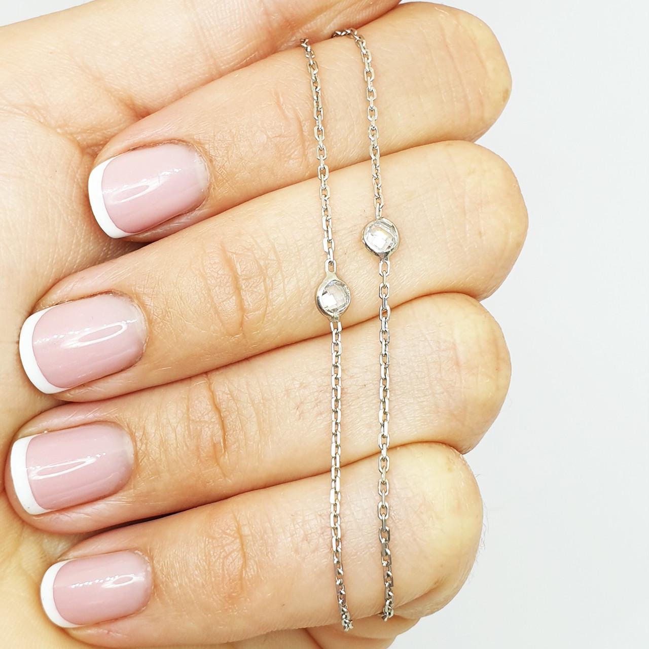 Колье серебряное с кубическим цирконием 100 см 6,24 г - фото 3