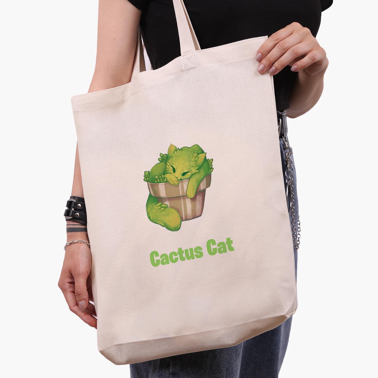 Эко сумка шоппер Ecology 41х39х8 см Бежевый (9227-1335-WTD)