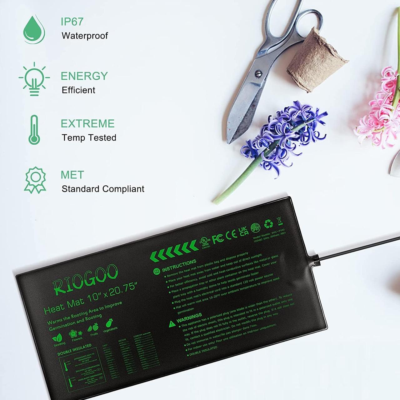 Комплект із 2 підігрівних килимків RIOGOO для розсади гідропонний - фото 4 Комплект із 2 підігрівних килимків RIOGOO для розсади гідропонний - фото 4