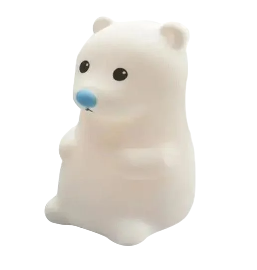 Нічник силіконовий Ведмедик портативний з сенсорним датчиком 1200 мАч White (605540) Нічник силіконовий Ведмедик портативний з сенсорним датчиком 1200 мАч White (605540)