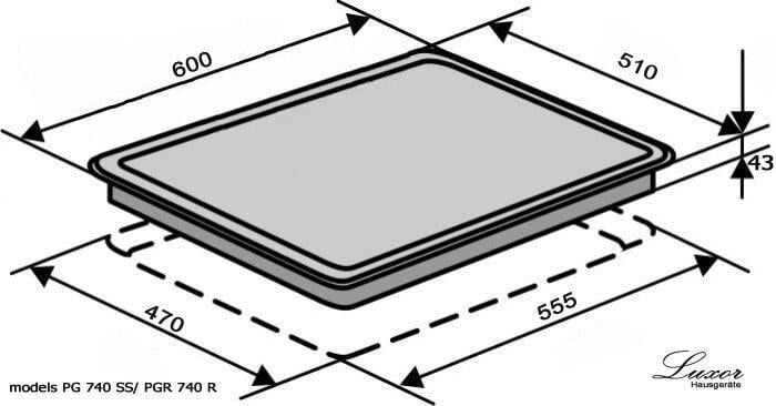 Варильна поверхня газова Luxor PGE 640 SSD KUP Italy Subuf Turbo Нержавіюча сталь - фото 11