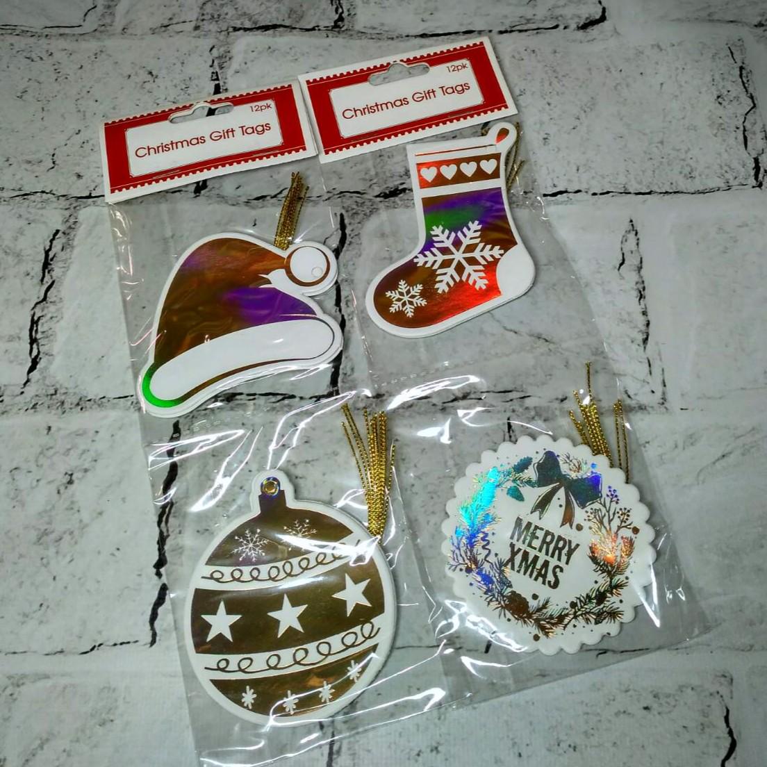 Открытки подарочные новогодние Xmas gifts Микс 7x8 см 24 шт. Золотой (2715-21-11)