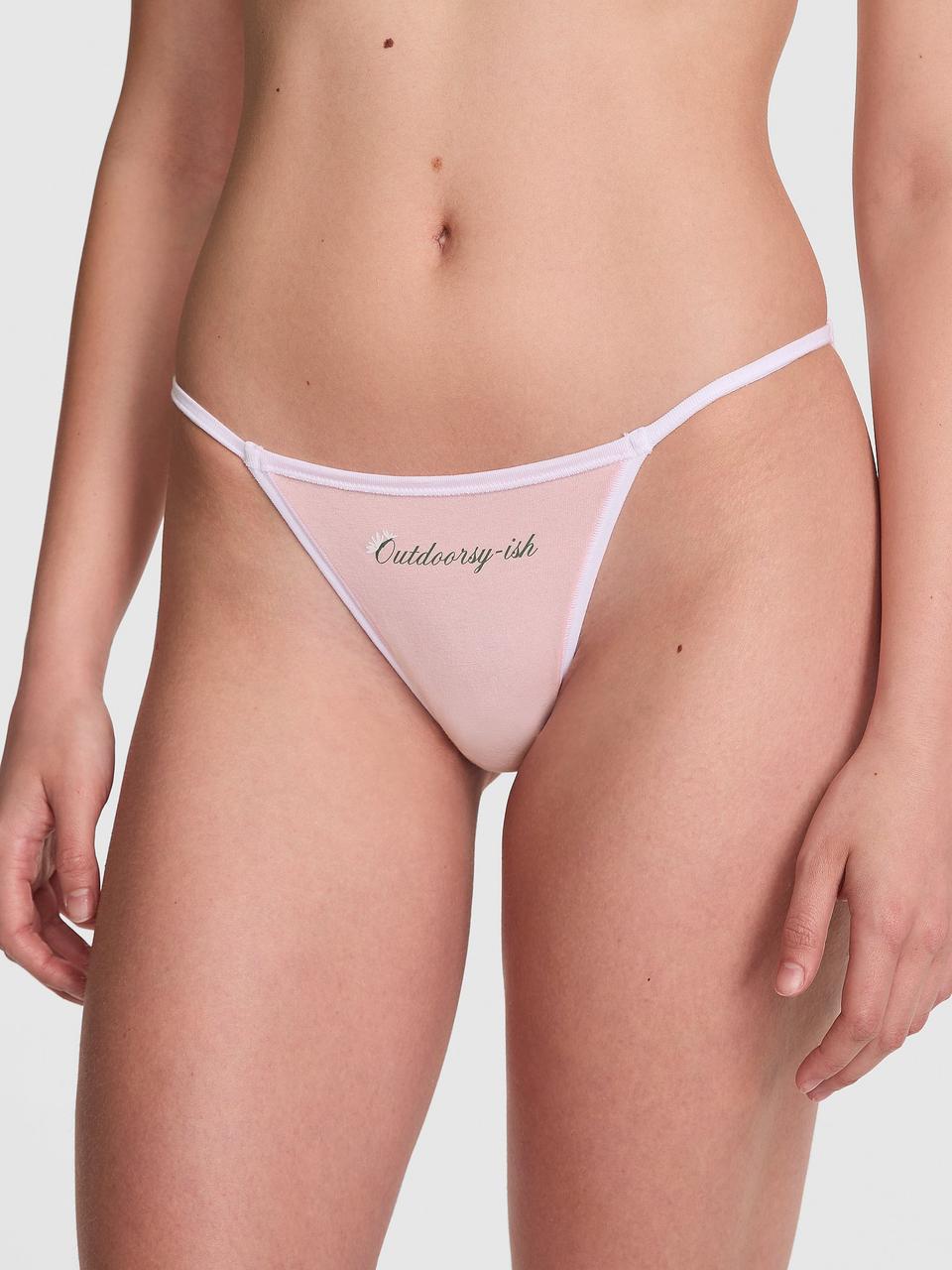 Трусики женские Victoria's Secret Cotton String Bikini XS Розовый (34312955164571)