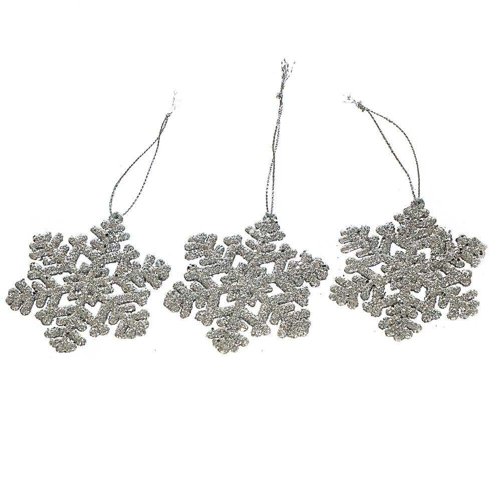 Набір ялинкових іграшок Сніжинки класичні 3 шт. (008NZ)