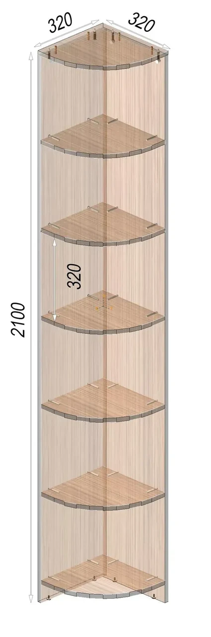 Стелаж офісний кутовий Kontinent ОК-1 32х32х210 см Білий (53116638) - фото 2 Стелаж офісний кутовий Kontinent ОК-1 32х32х210 см Білий (53116638) - фото 2