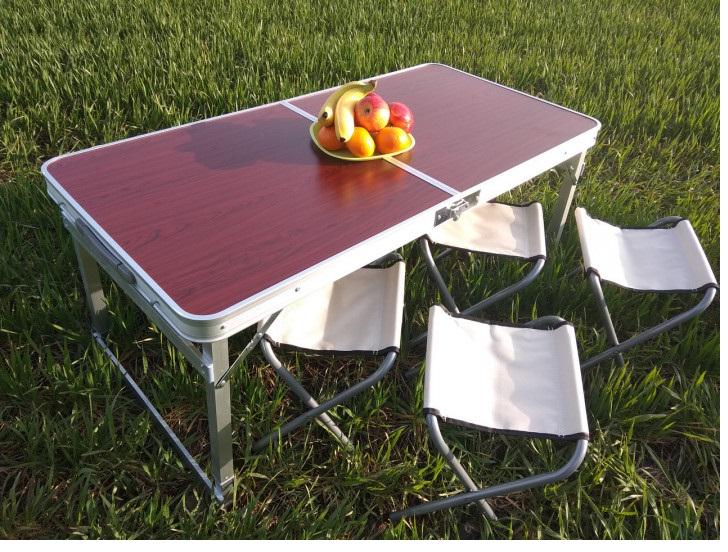 Стол для пикника Folding table со стульями Красный - фото 3