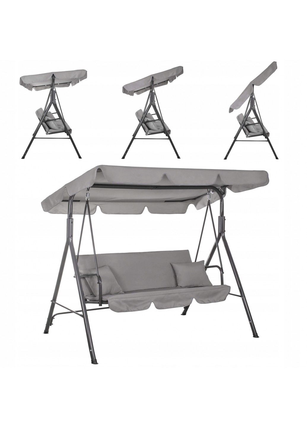 Садовые качели Springos Luna GS0013 150x170 см Темно-серый (GS0013) - фото 4