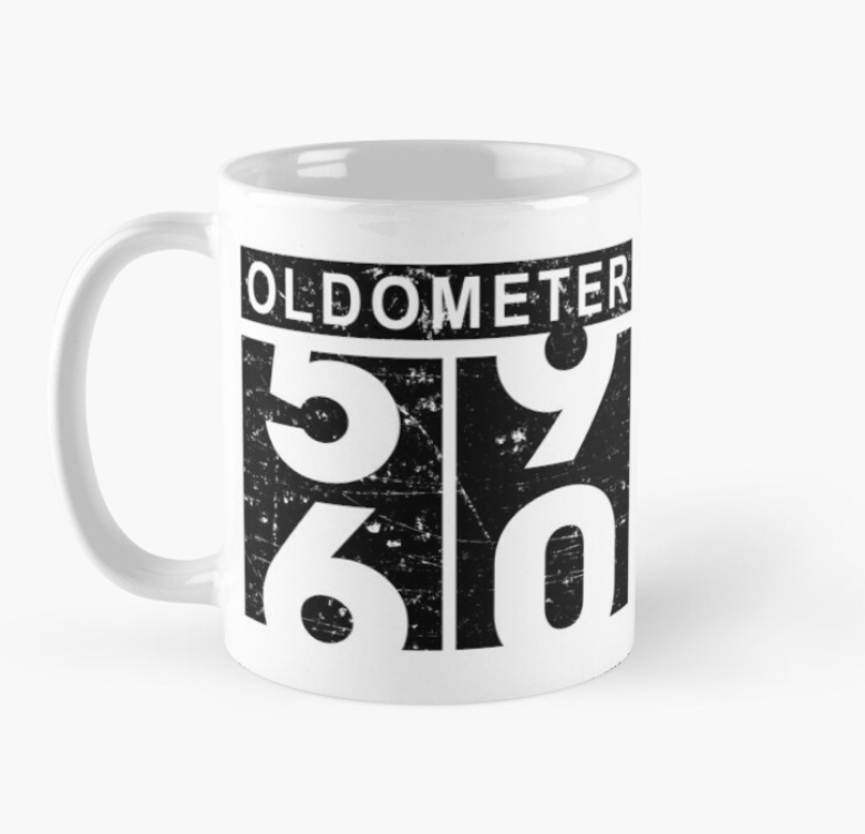 Чашка керамическая с принтом "Oldometer" 60 День рождения 330 мл Белый (ПН122Ч)