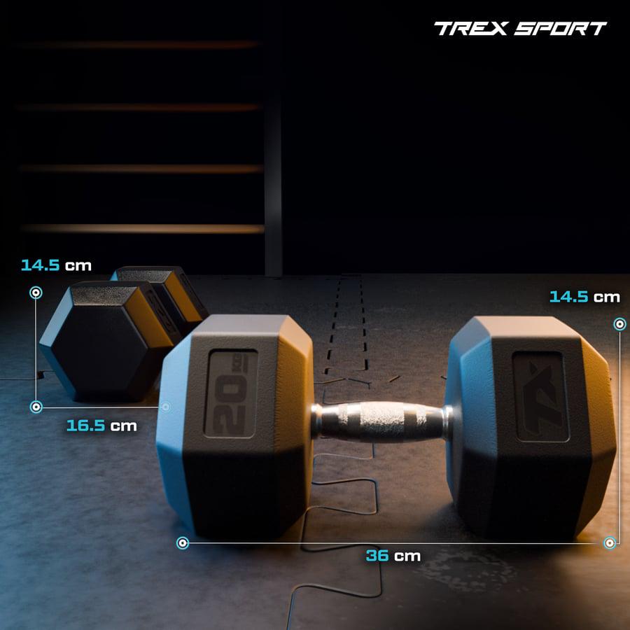 Гантеля шестигранная прорезиненная TREX Sport TX-200RD 20 кг (5193) - фото 2